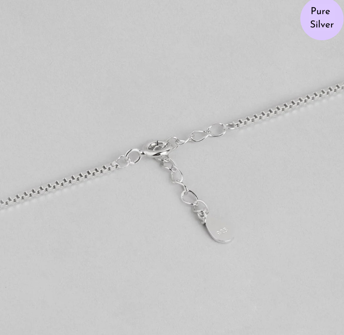 Pure Essence Drop Rhodium Plated 925 Silver Necklace
