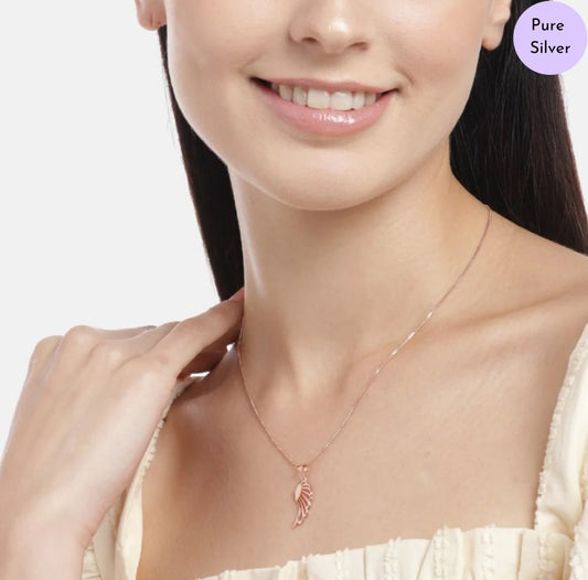 Divine Winged Charm Gold-Plated 925 Silver Pendant with Chain