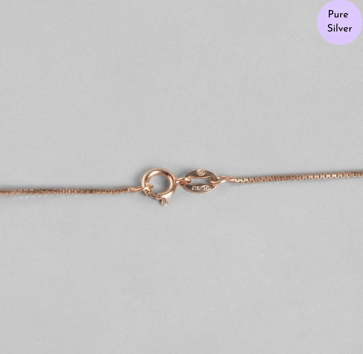 Crowned Elegance Rose Gold 925 Silver Necklace Chain