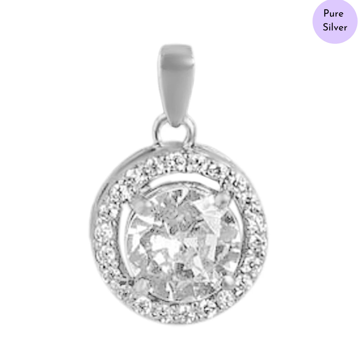Eternal Alexis Halo Rhodium Plated 925 Silver Necklace