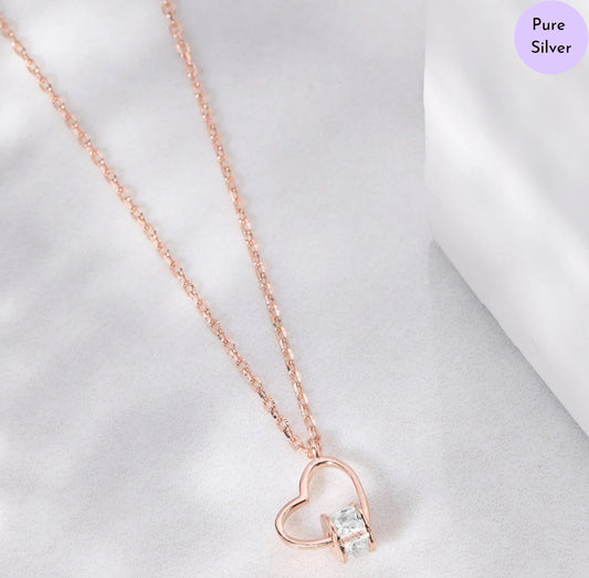 Stone of Love Rose Gold Plated 925 Sterling Silver Necklace