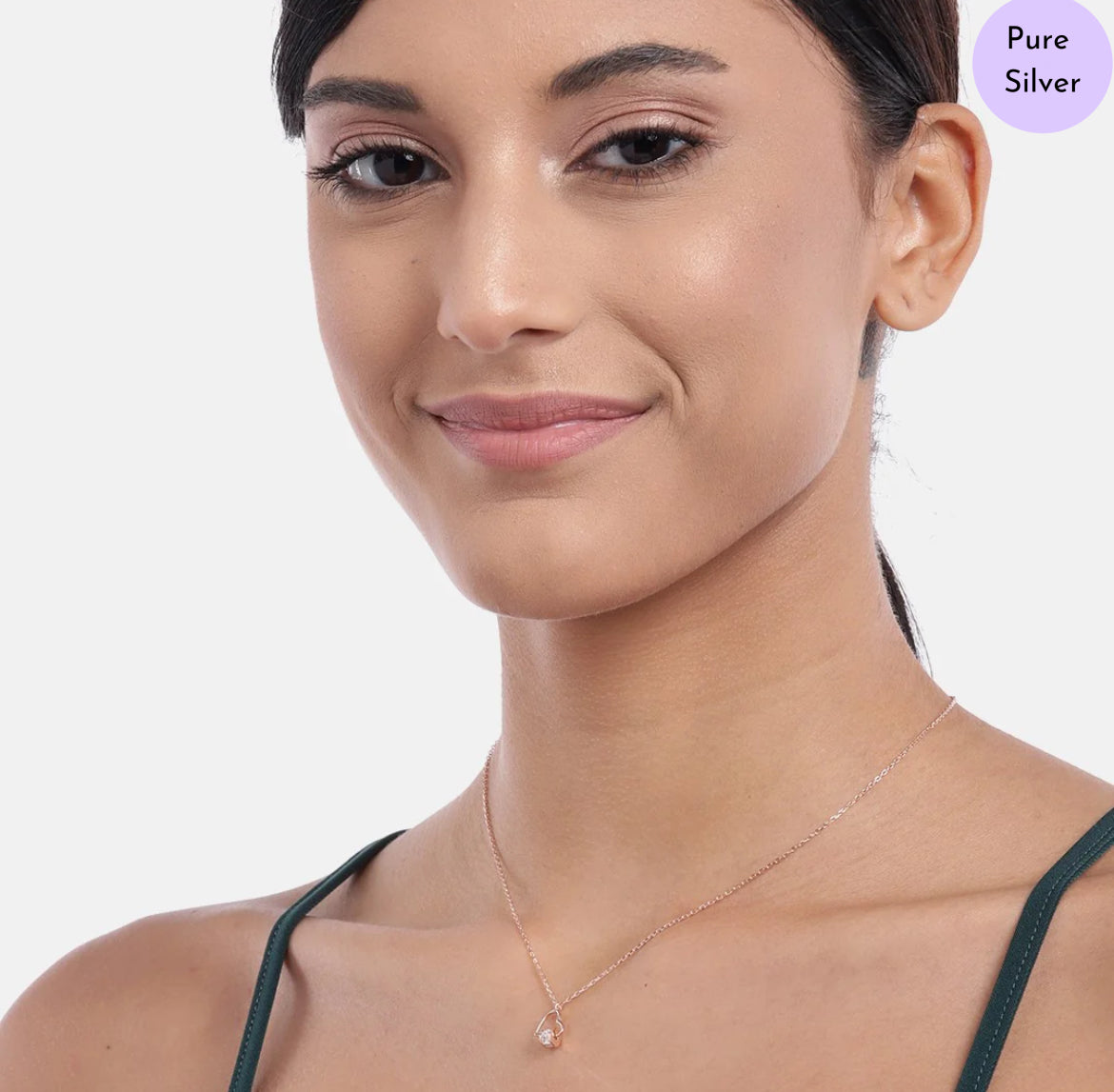 Stone of Love Rose Gold Plated 925 Sterling Silver Necklace