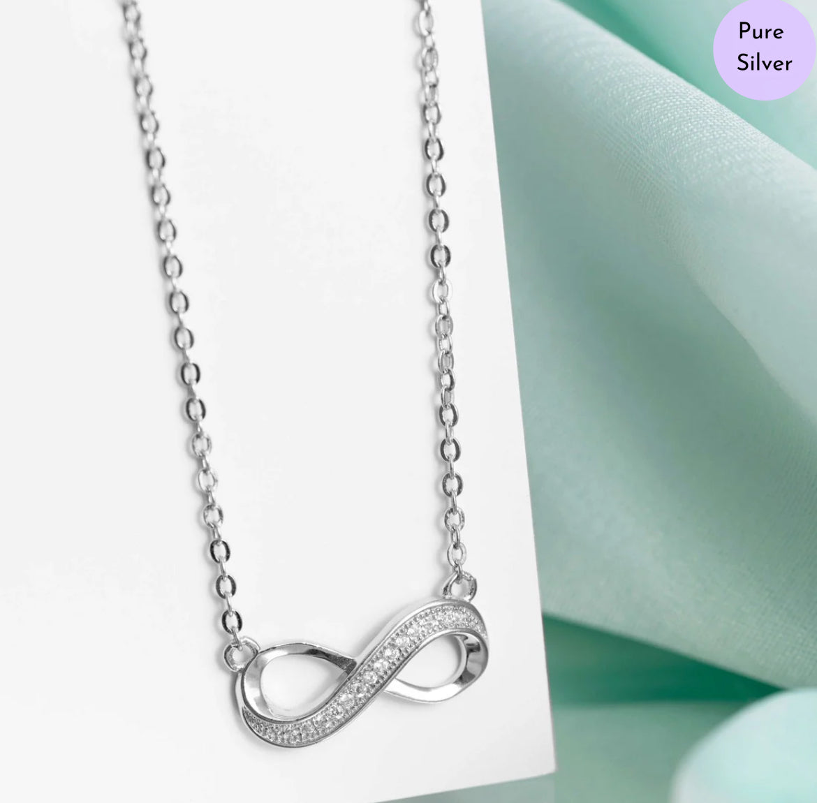 Halo of Infinity Rhodium Plated 925 Silver Necklace