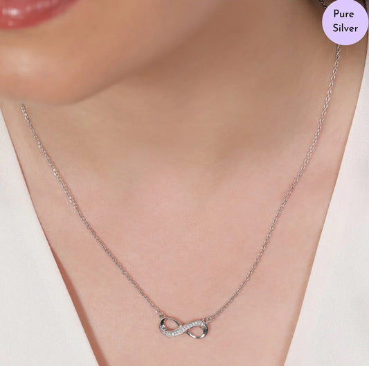 Halo of Infinity Rhodium Plated 925 Silver Necklace