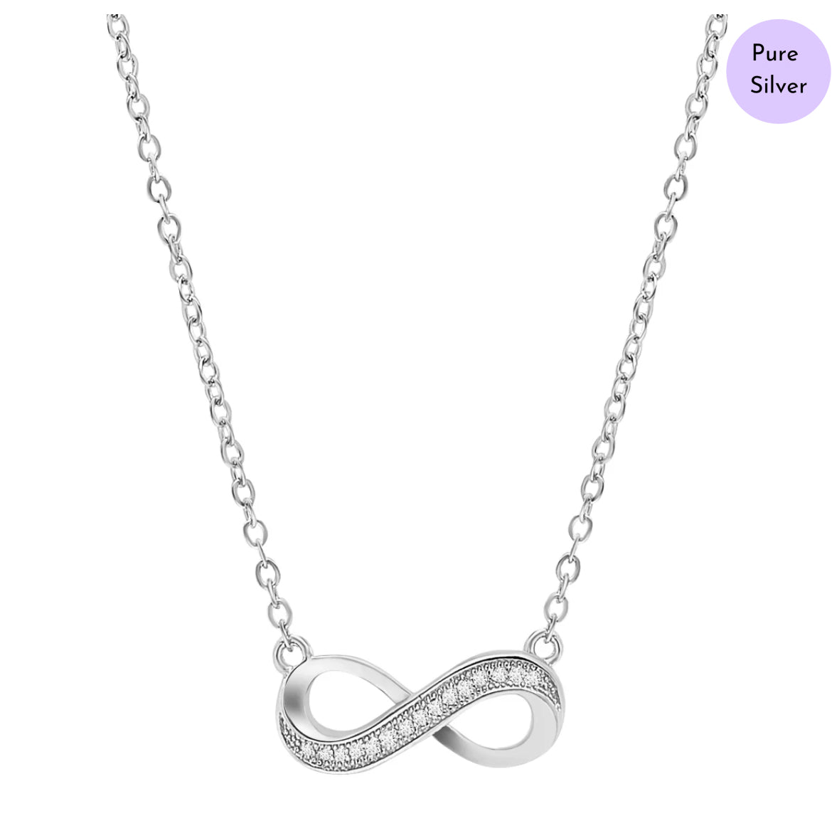 Halo of Infinity Rhodium Plated 925 Silver Necklace