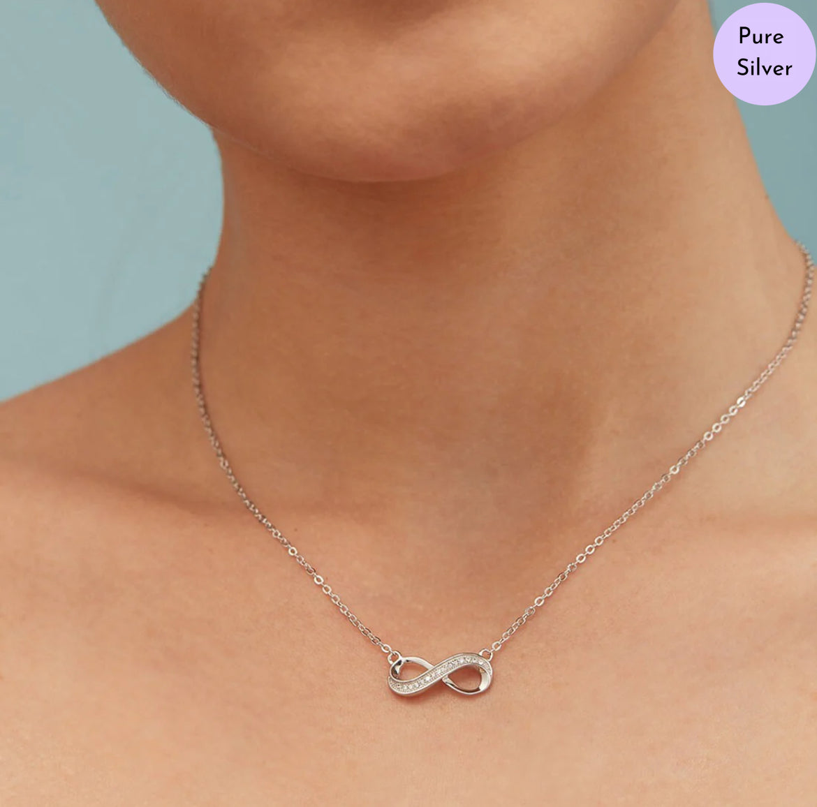 Halo of Infinity Rhodium Plated 925 Silver Necklace