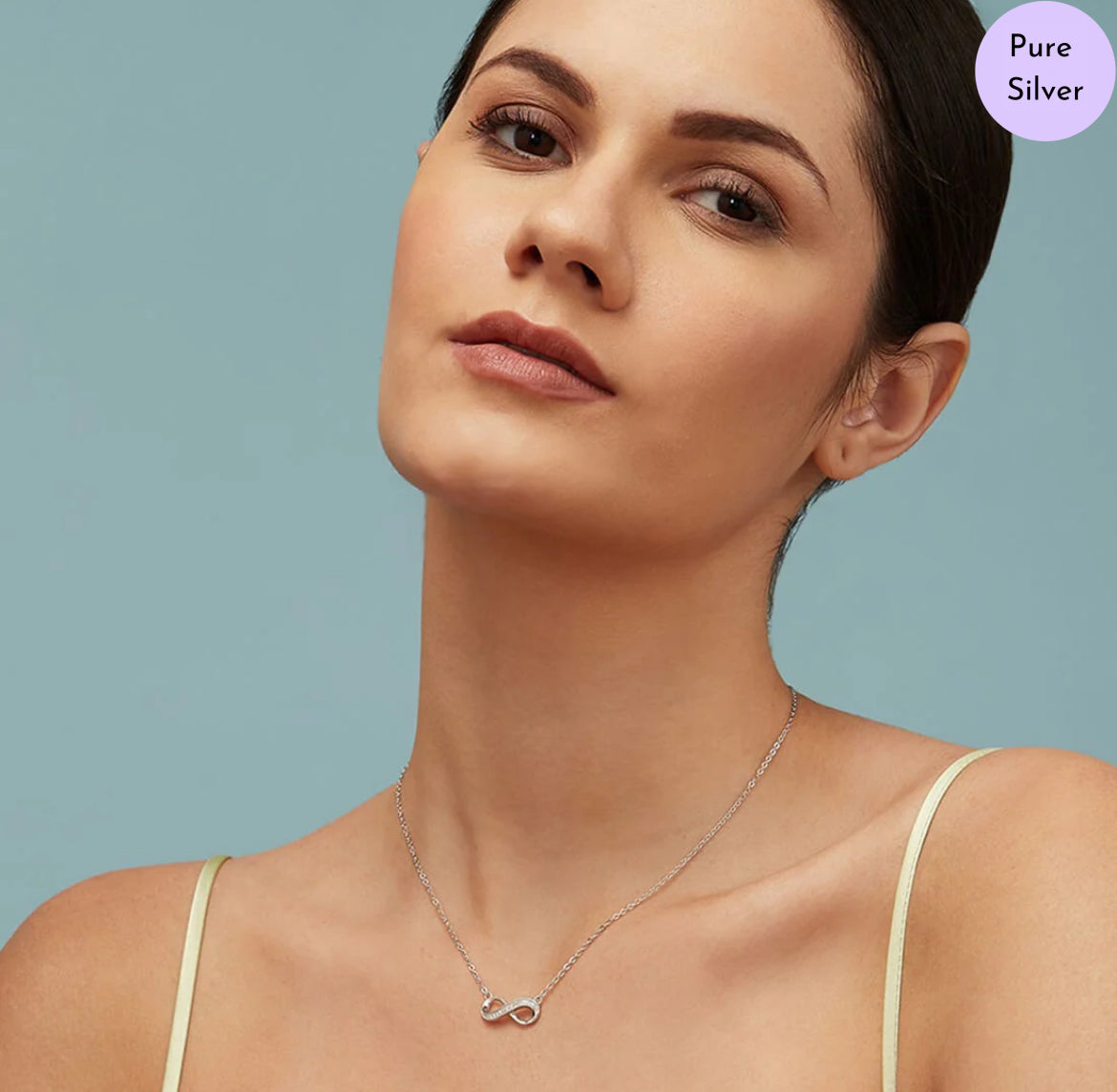 Halo of Infinity Rhodium Plated 925 Silver Necklace