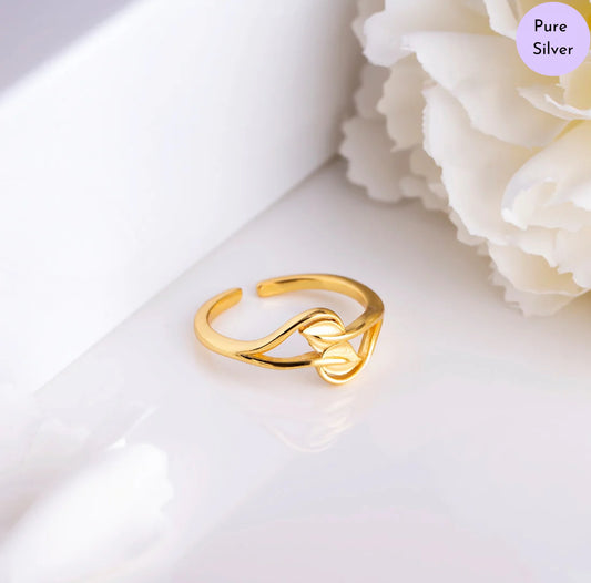 Natures's Golden Embrace 925 Sterling Silver Gold-Plated Women's Ring