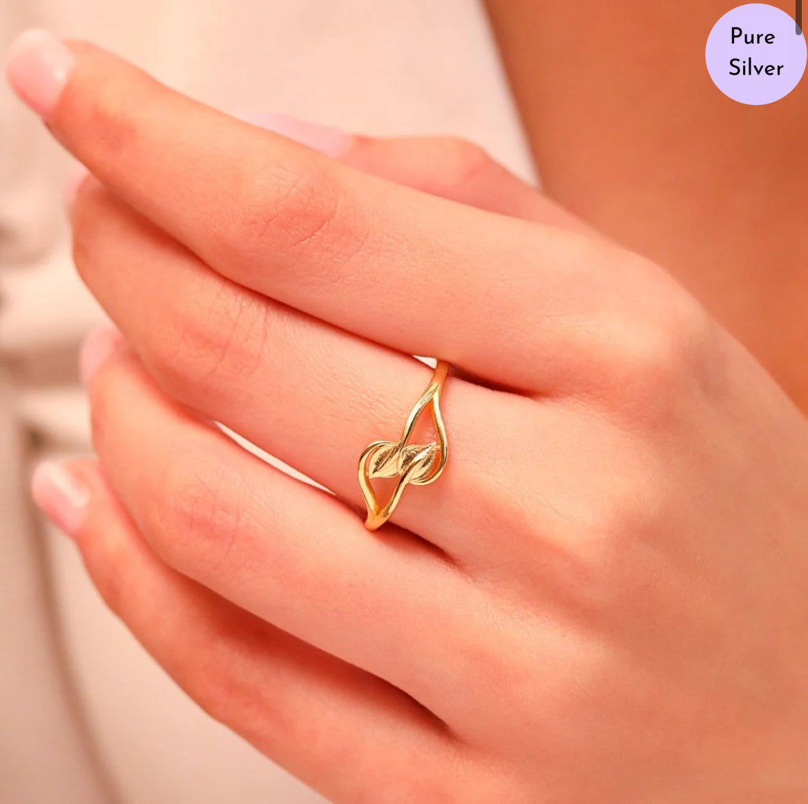 Natures's Golden Embrace 925 Sterling Silver Gold-Plated Women's Ring
