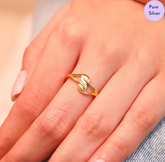 Natures's Golden Embrace 925 Sterling Silver Gold-Plated Women's Ring