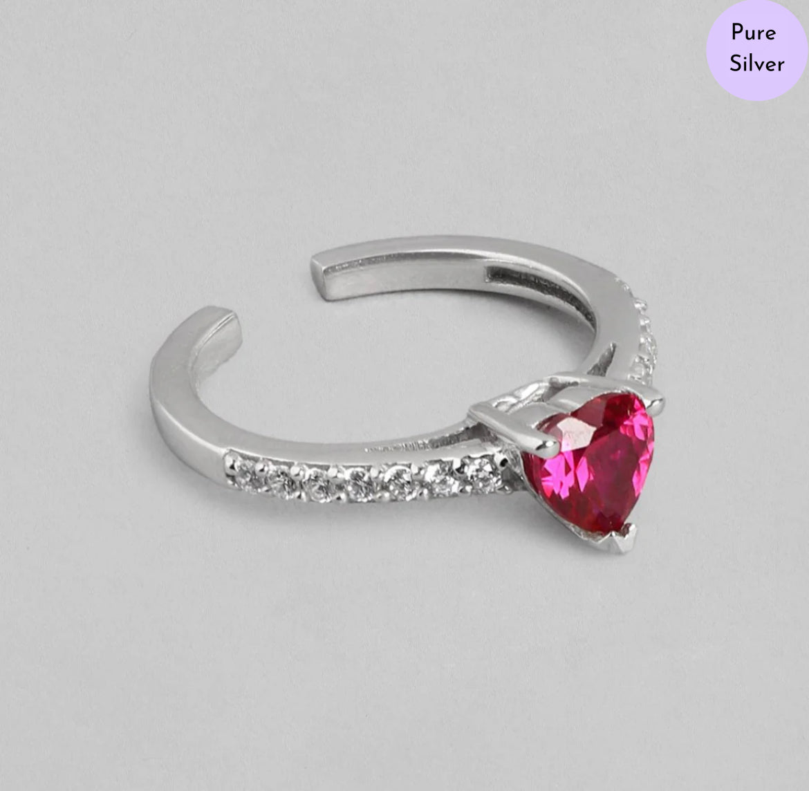 Sculpted Devotion Rhodium-Plated 925 Sterling Silver Women's Ring