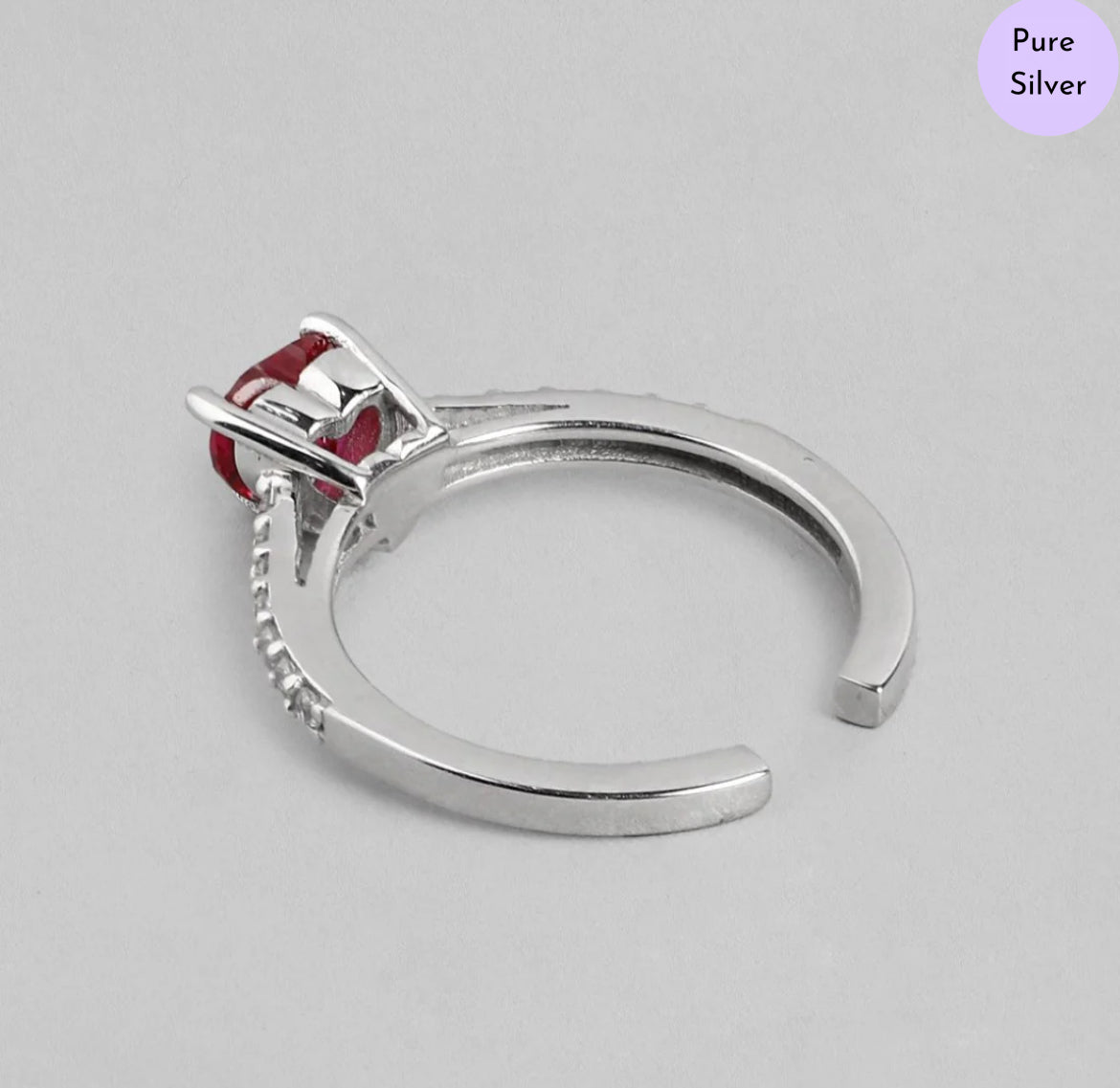 Sculpted Devotion Rhodium-Plated 925 Sterling Silver Women's Ring