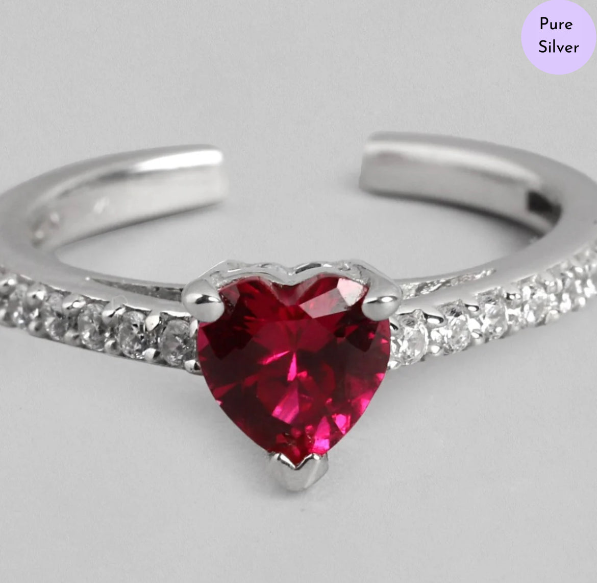 Sculpted Devotion Rhodium-Plated 925 Sterling Silver Women's Ring