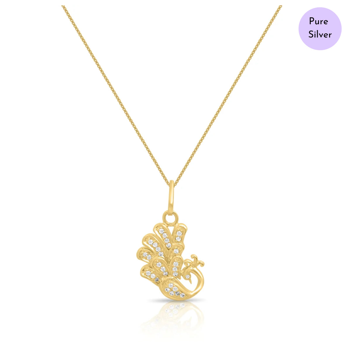 Golden Mirage Pendant with CZ in Gold-Plated 925 Sterling Silver