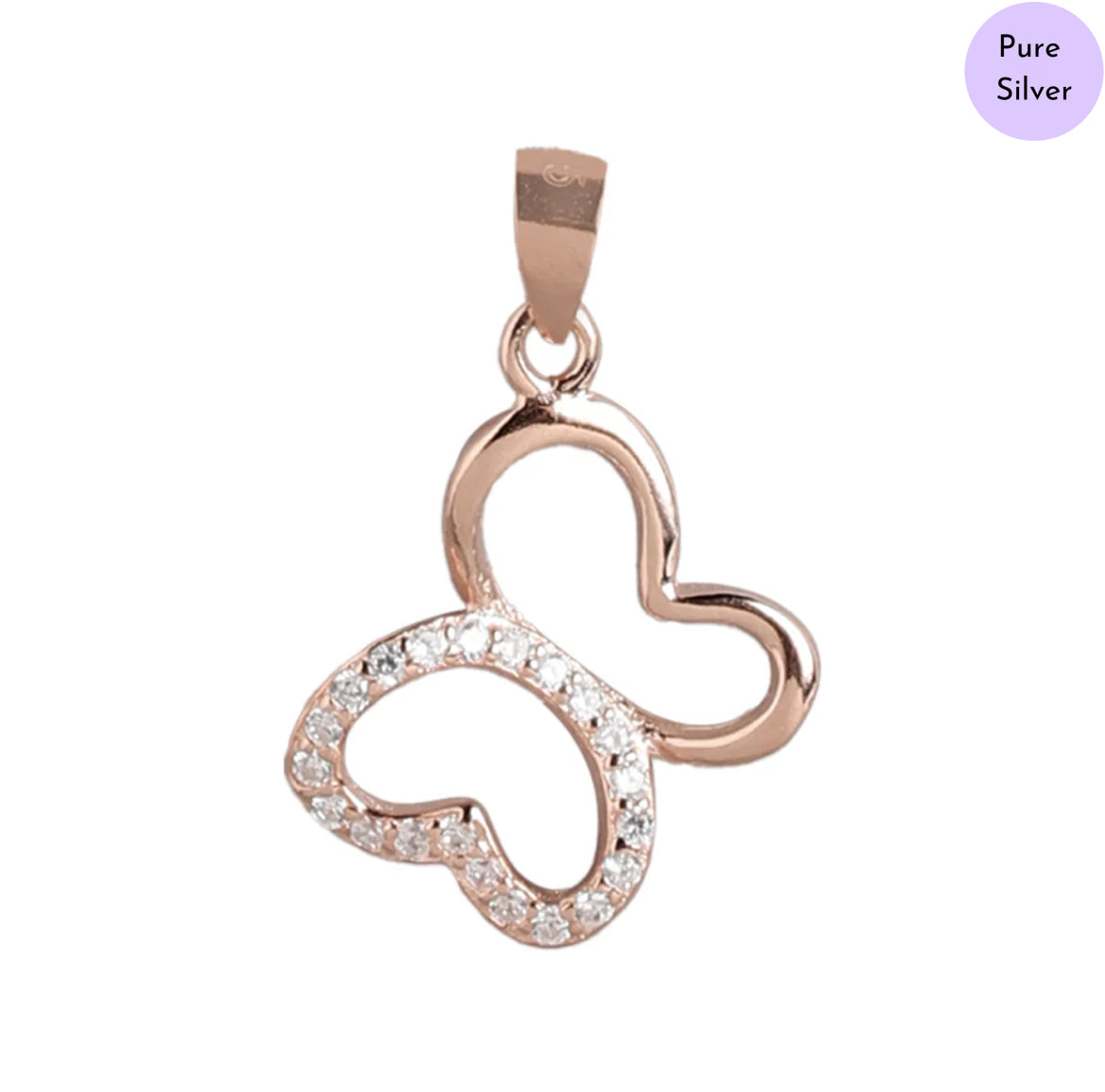 Dreamcatcher Wings Rose Gold-Plated 925 Silver Butterfly Pendant with Chain