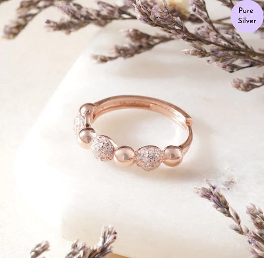 Flora Lux Rhodium Rose Gold-Plated 925 Sterling Silver Ring
