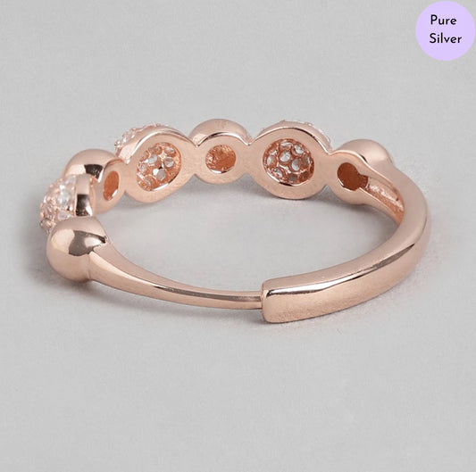 Flora Lux Rhodium Rose Gold-Plated 925 Sterling Silver Ring