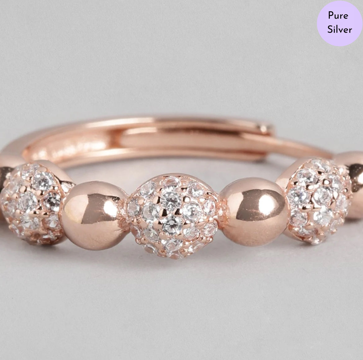 Flora Lux Rhodium Rose Gold-Plated 925 Sterling Silver Ring