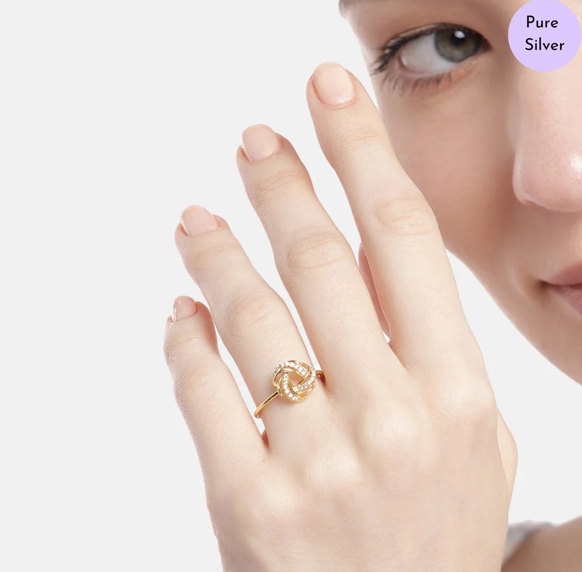 Golden Echo Gold plated 925 Sterling Silver Adjustable Ring (Adjustable)