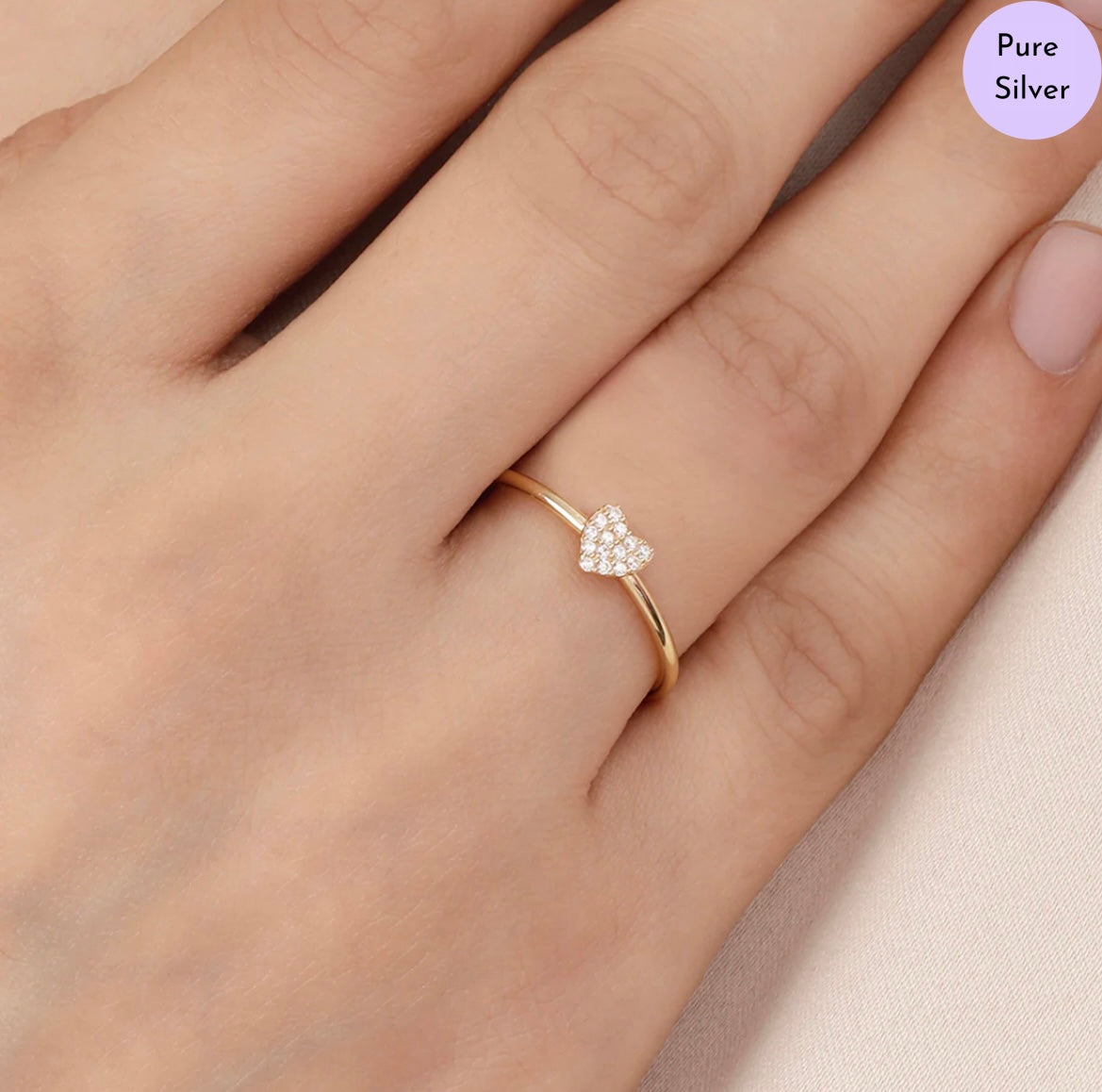 Loving Whisper Gold Plated 925 Sterling Silver Ring
