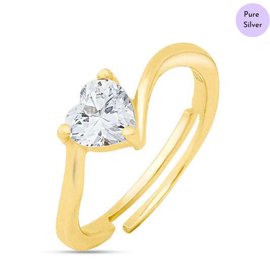 Cherished Spark Gold Plated 925 Sterling Silver Ring