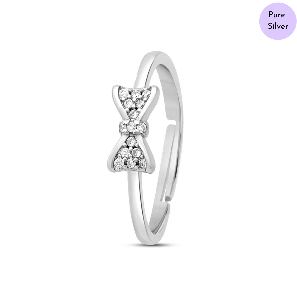 Glimmering Grace Rhodium Plated 925 Sterling Silver Ring