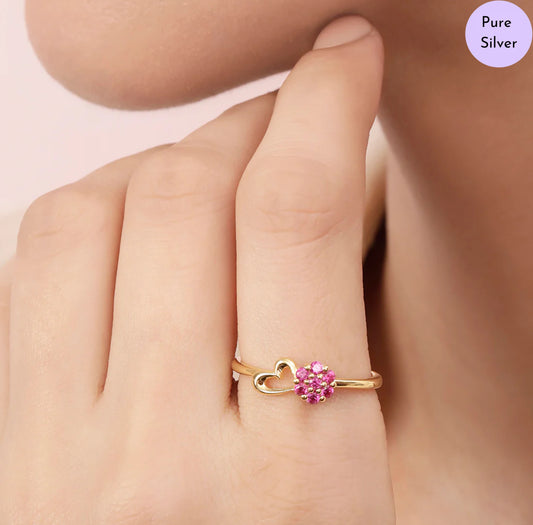 Rosy Gleam Gold Plated 925 Sterling Silver Ring