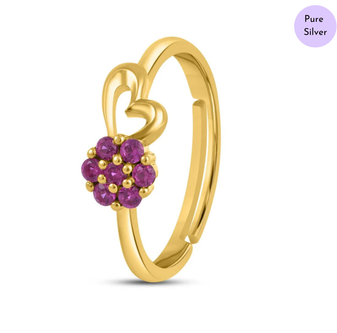 Rosy Gleam Gold Plated 925 Sterling Silver Ring