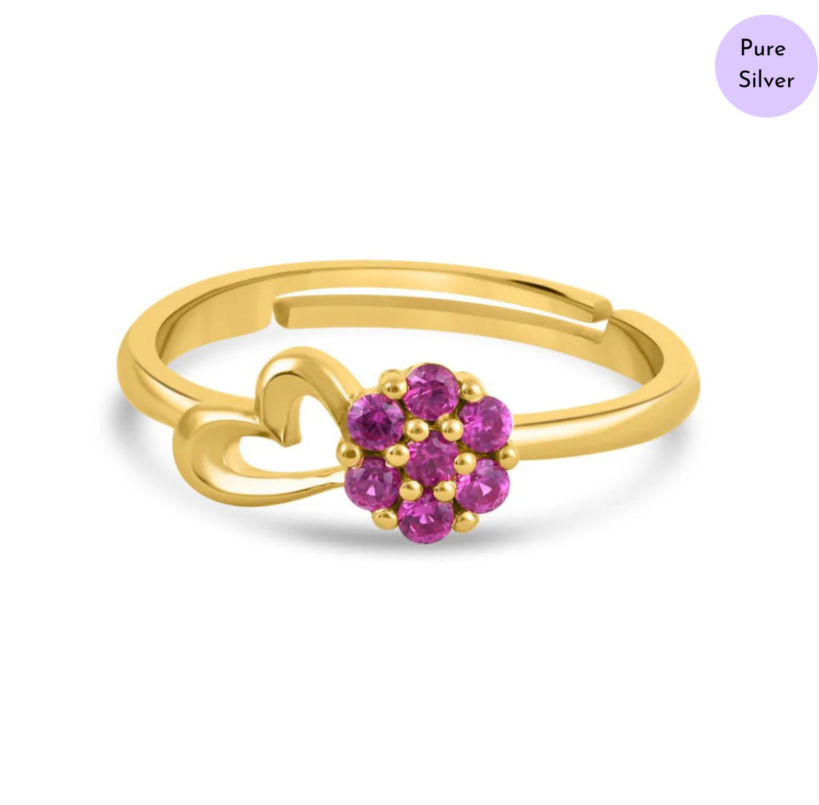 Rosy Gleam Gold Plated 925 Sterling Silver Ring