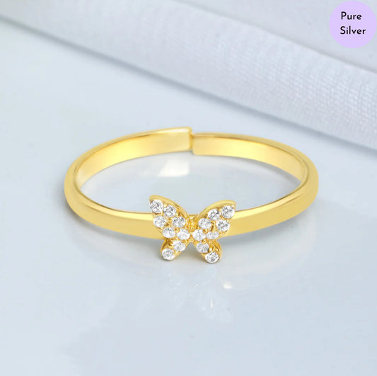Dancing Dazzle Gold Plated 925 Sterling Silver Ring