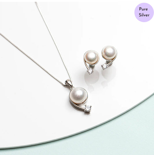 Queen’s Whisper 925 Sterling Silver Rhodium Plated Jewellery Set