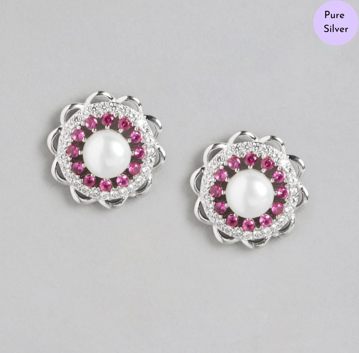 Royal Bloom Rhodium-Plated 925 Sterling Silver Jewelry Set