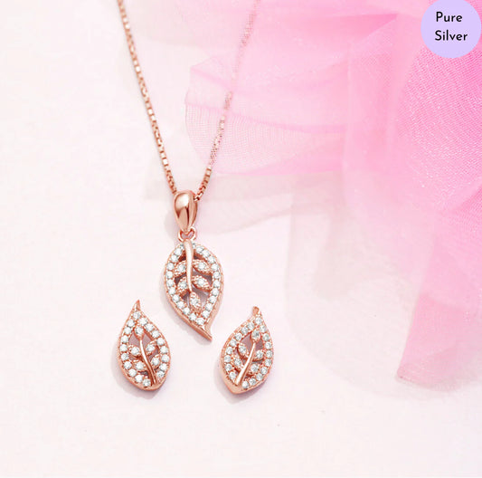 Majestic Muse Rose Gold Plated 925 Sterling Silver Jewellery Set
