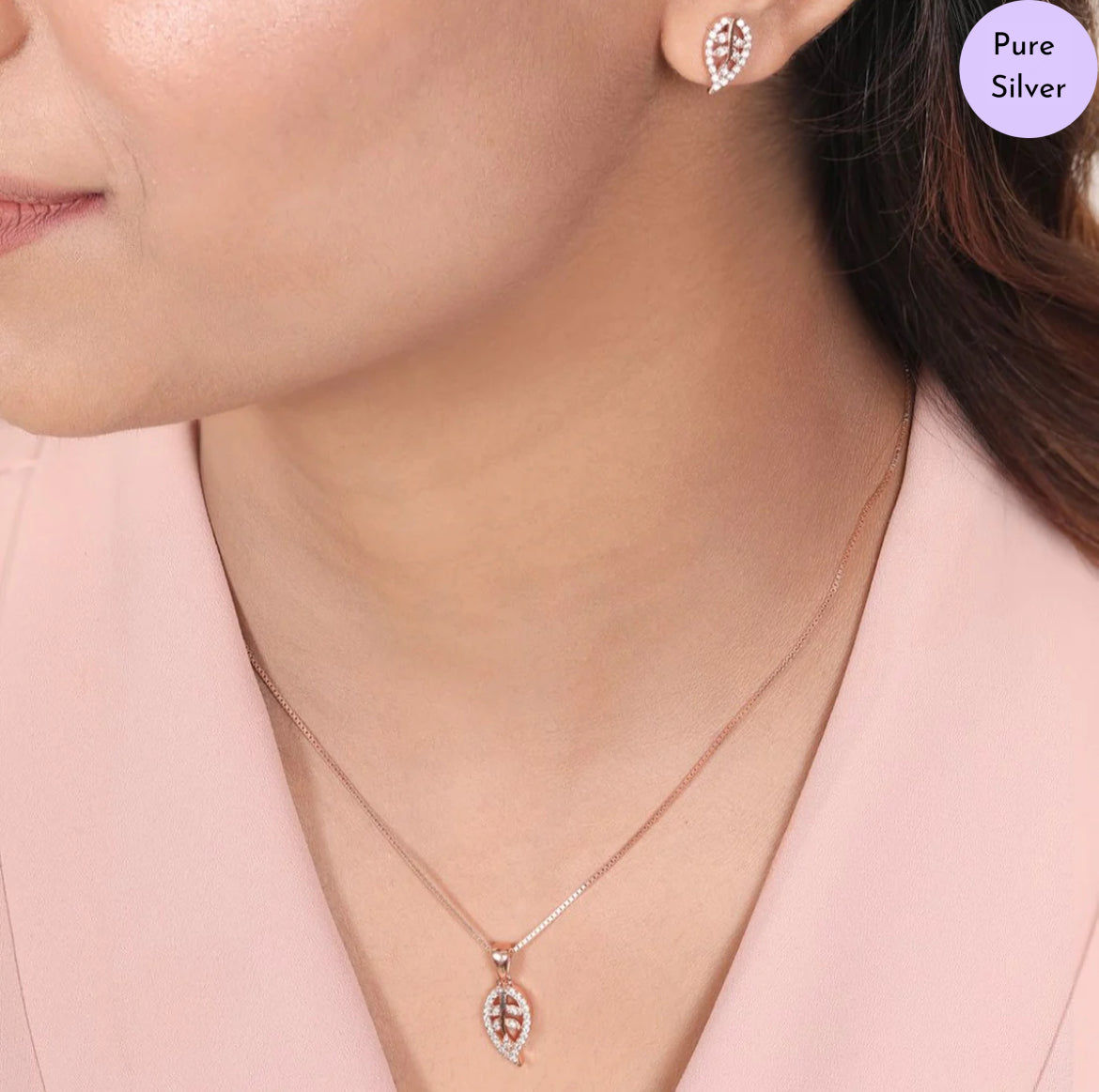 Majestic Muse Rose Gold Plated 925 Sterling Silver Jewellery Set