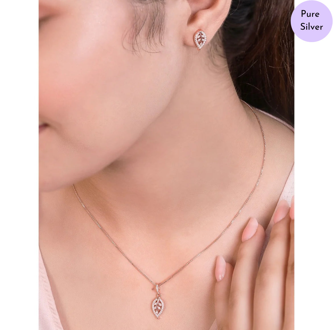 Majestic Muse Rose Gold Plated 925 Sterling Silver Jewellery Set