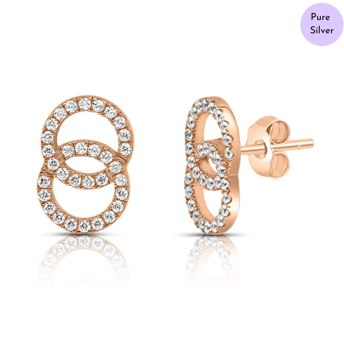 Willow Kiss Linked Rose Gold Plated 925 Silver Jewellery Set
