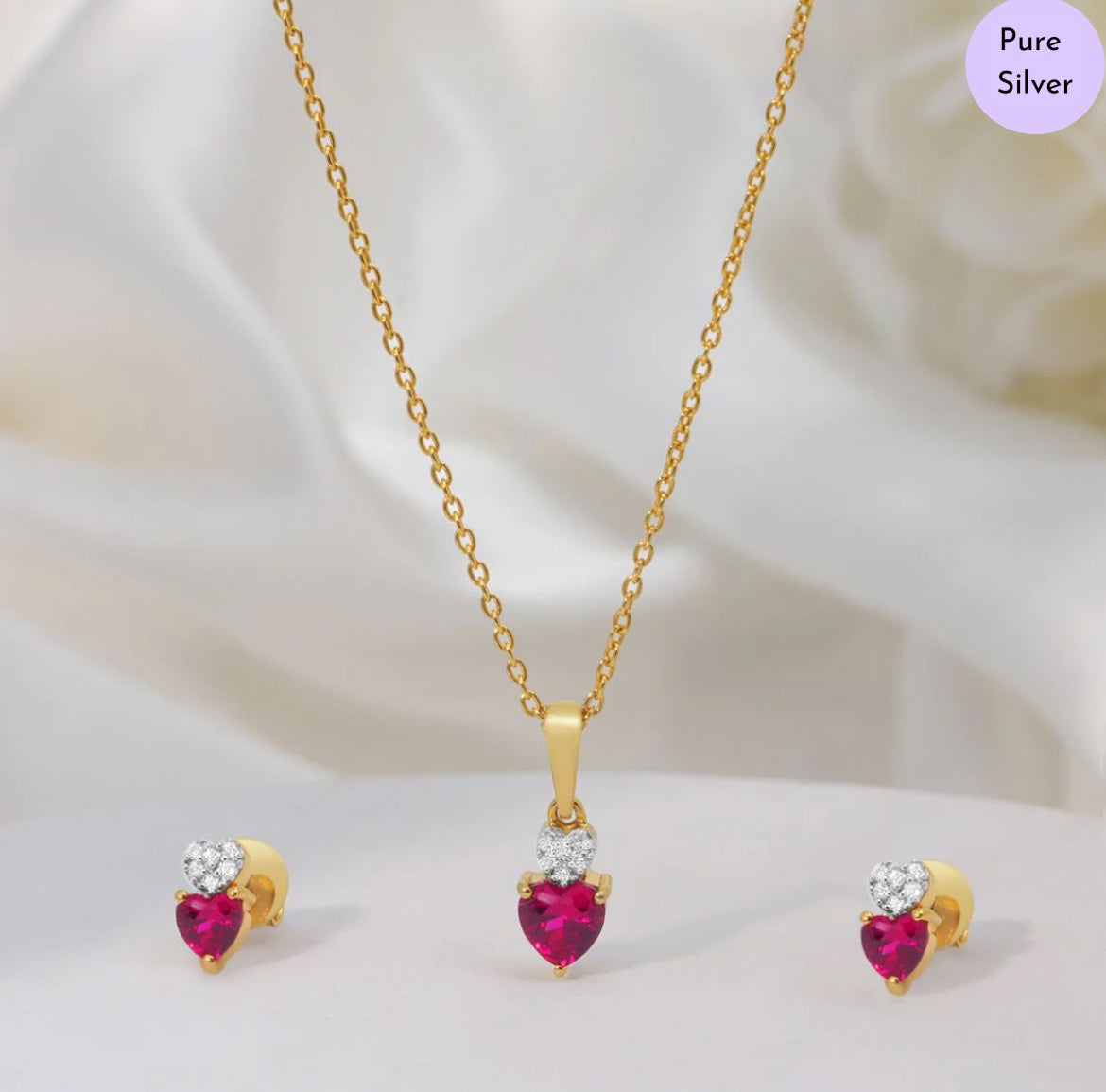 Rose Veil Gold Plated 925 Sterling Silver Jewellery Set