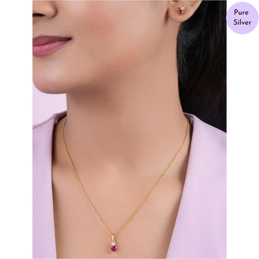 Rose Veil Gold Plated 925 Sterling Silver Jewellery Set