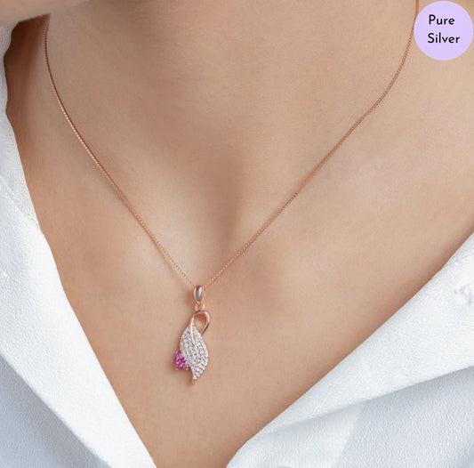 Peacock Glint Rose Gold Plated 925 Sterling Silver Jewellery Set