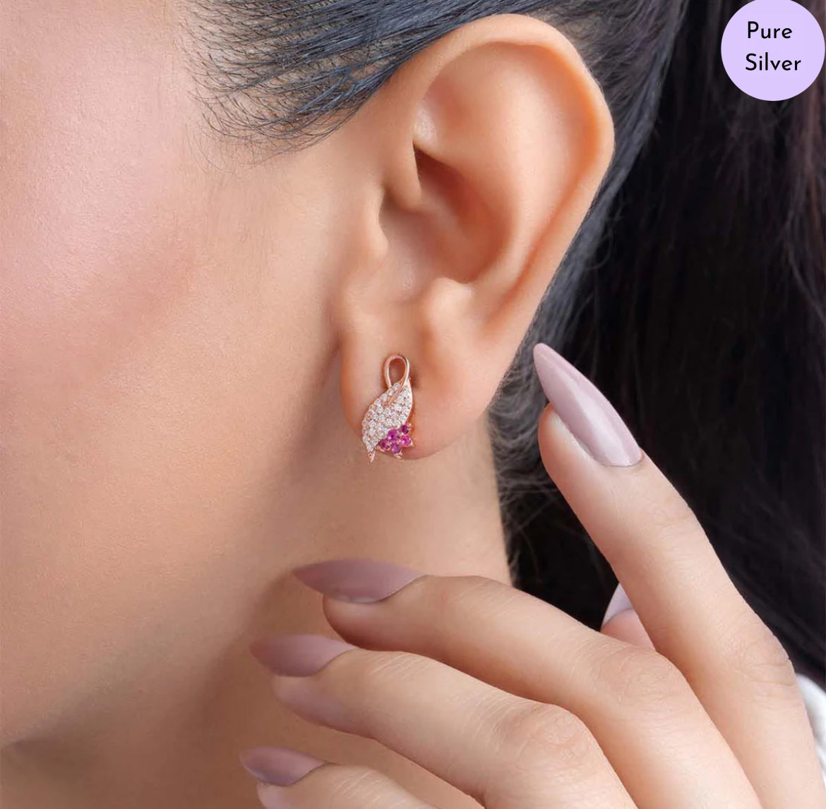 Peacock Glint Rose Gold Plated 925 Sterling Silver Jewellery Set