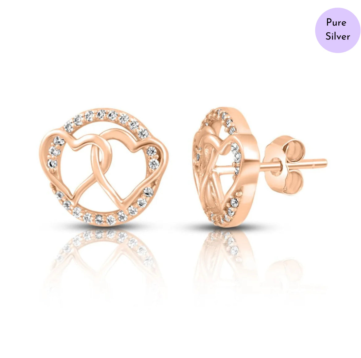 Aurora Crest Rose Gold Plated 925 Sterling Silver Jewelry Set