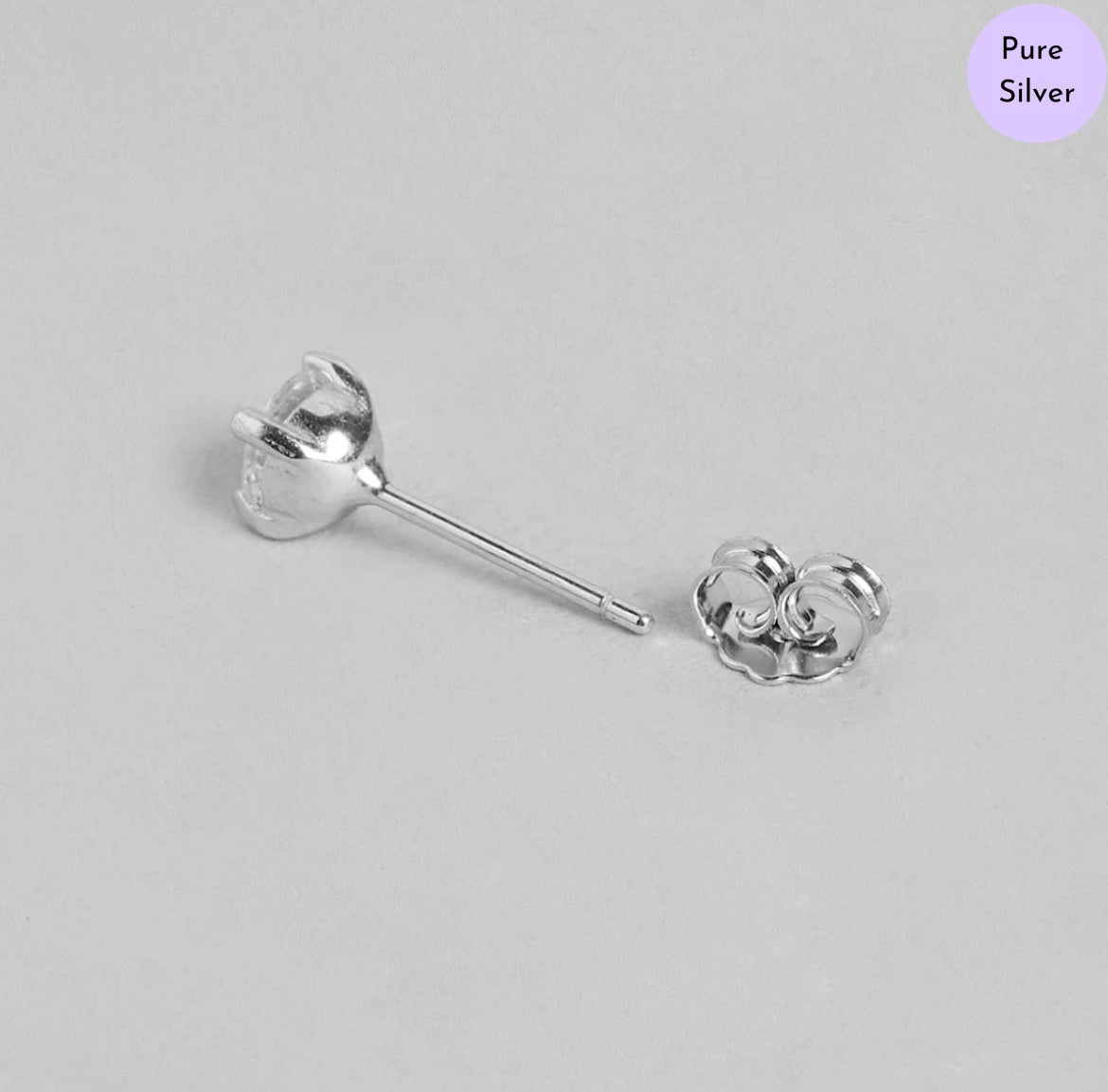 Petal Shine Solitaire Rhodium Plated 925 Silver Jewelry Set