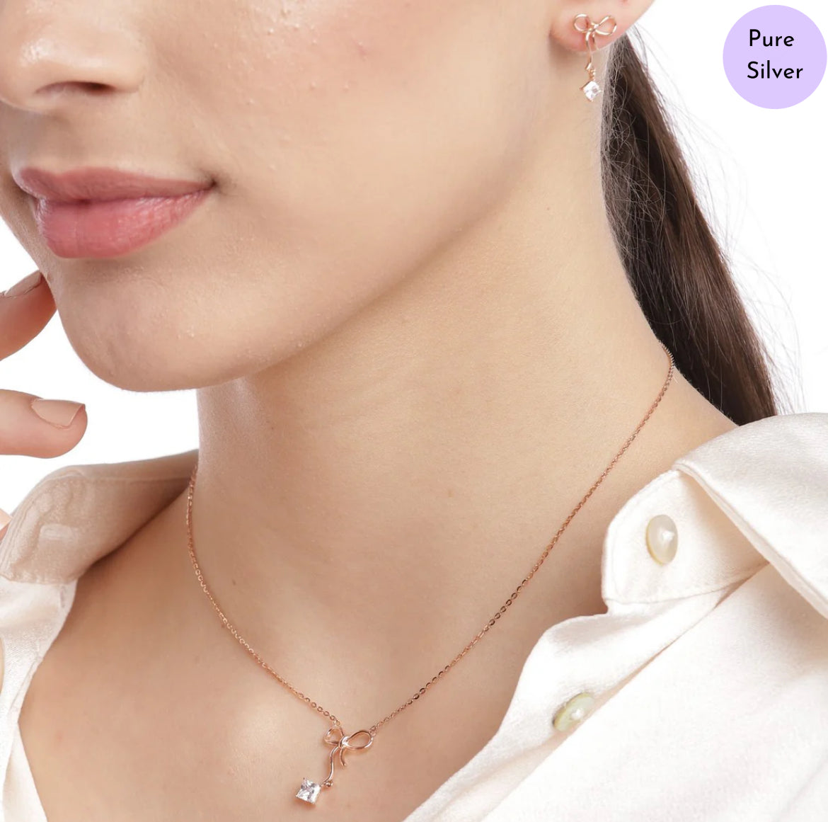 Loop of Love Rose Gold Plated 925 Sterling Silver Jewelry Set