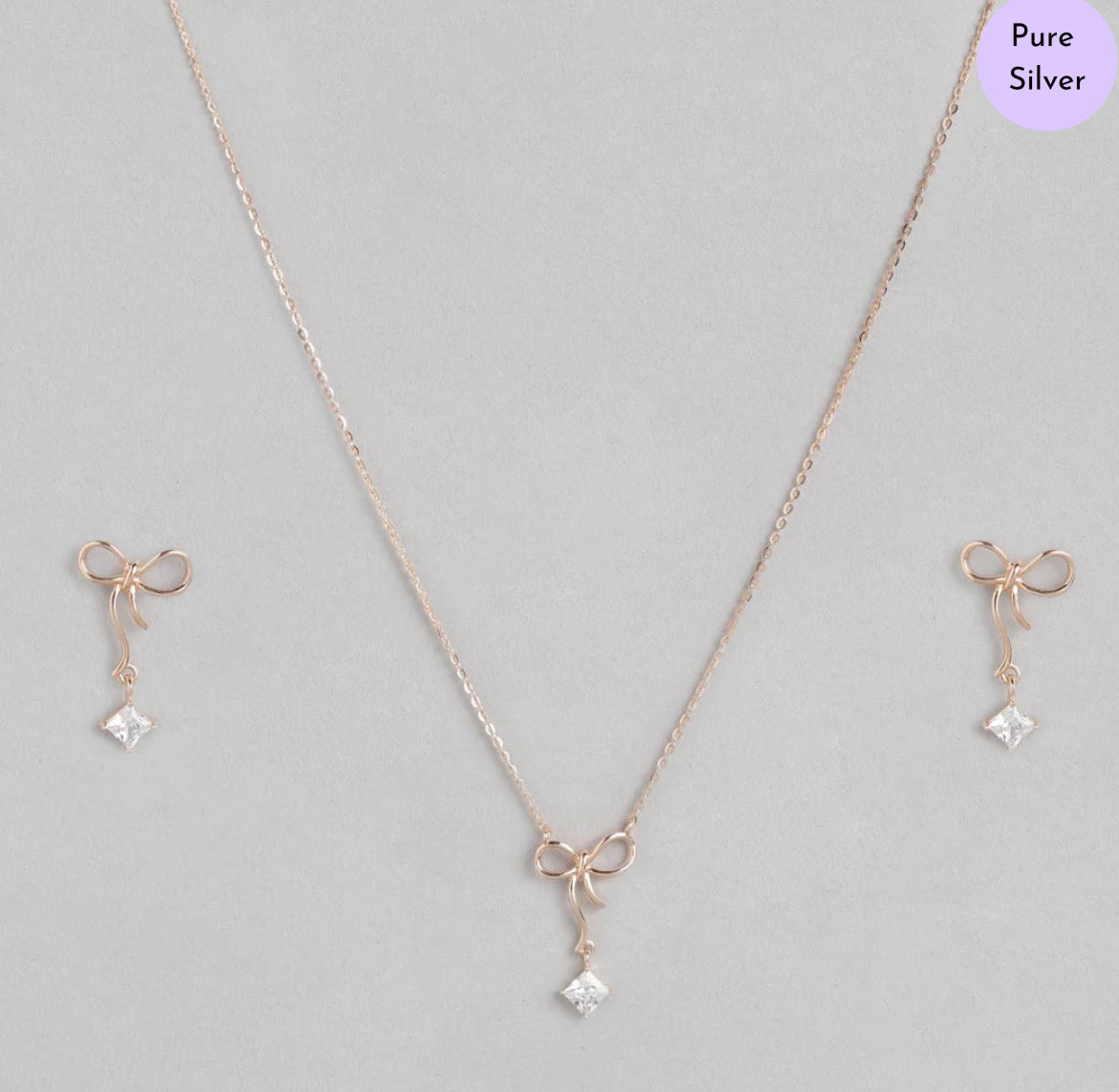 Loop of Love Rose Gold Plated 925 Sterling Silver Jewelry Set