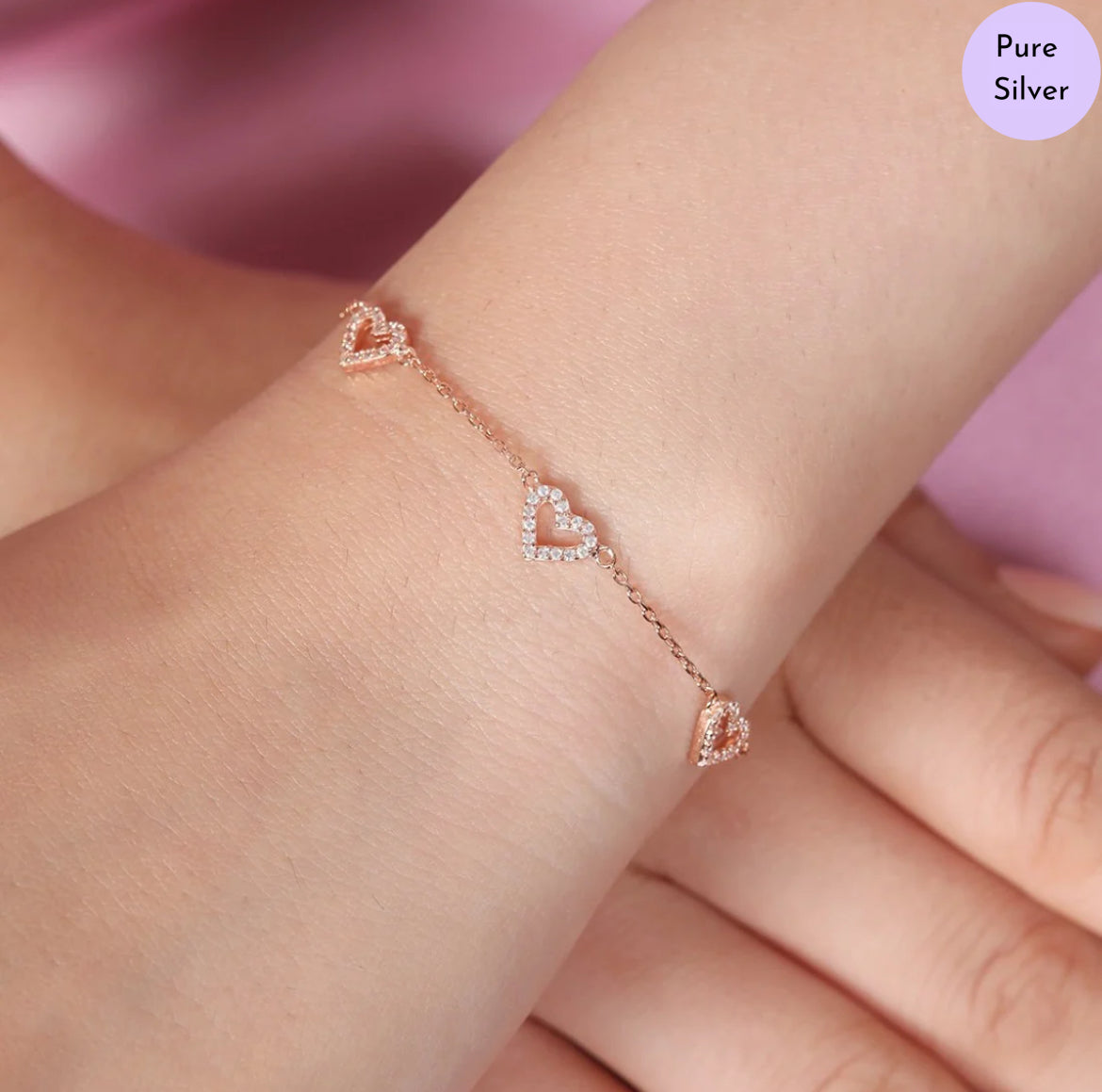 Tied Elegance 925 Sterling Silver Rose Gold-Plated Bracelet