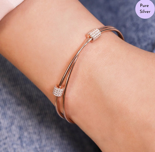 Blush Loop 925 Sterling Silver Bracelet with Cubic Zirconia