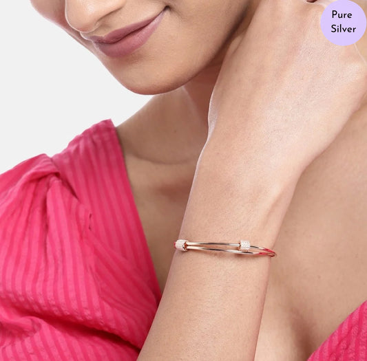 Blush Loop 925 Sterling Silver Bracelet with Cubic Zirconia