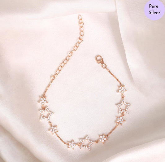 Twinkling Knot Rose Gold Plated 925 Sterling Silver Bracelet