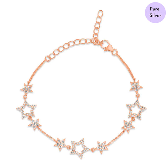 Twinkling Knot Rose Gold Plated 925 Sterling Silver Bracelet