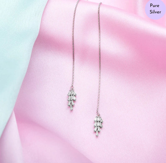 Hanging Charm 925 Silver Earrings